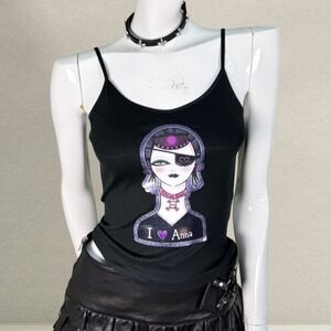 Rare Anna Sui Graphic Tank Top | Made in USA | Y2K Gothic Fairy Art Tee | S